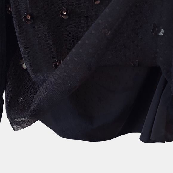 RED VALENTINO VINTAGE LONG SLEEVE EMBELLISHED RHINESTONES PULLOVER BLOUSE SIZE M - Picture 6 of 16